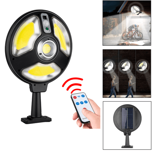 XANES® Solar Camping Light 3 Modes Sensor Garden Wall Light Outdoor COB LED Waterproof Smart Remote Control Lamp