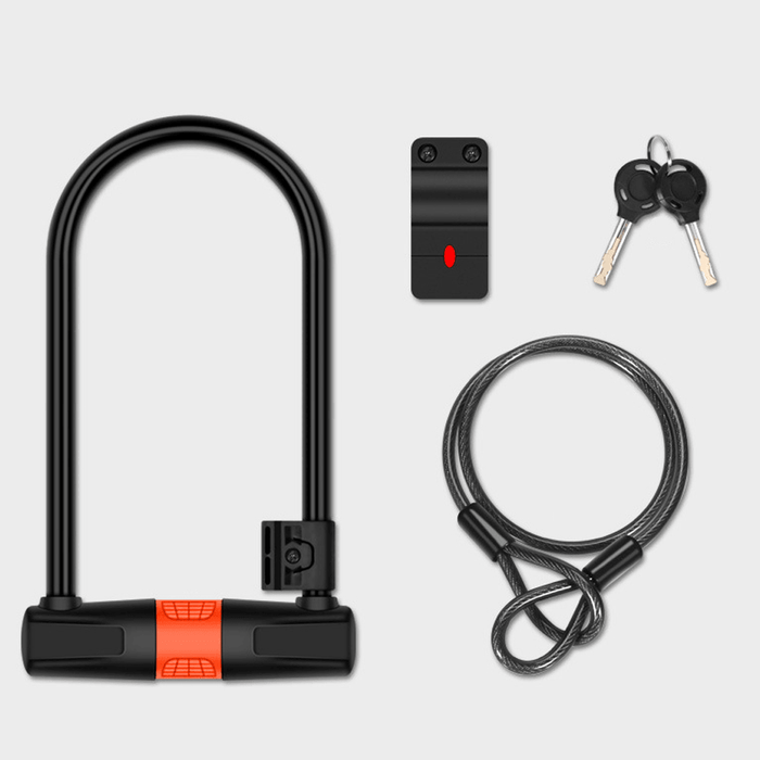 BIKIGHT Bike U-Lock Anti-Theft Safety Cable Locks Bicycle Wheel Lock with 2 Keys Bracket Bicycle Lock Motorcycle Lock Electric Scooter Lock