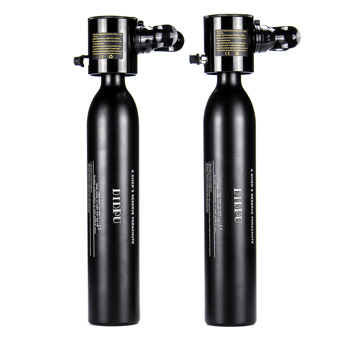 2X0.5L DEDEPU Black Scuba Diving Tank Mini Scuba Tank Air Oxygen Cylinder Underwater Diving Set with Adapter & Storage Box Diving Set Equipment 11 in 1