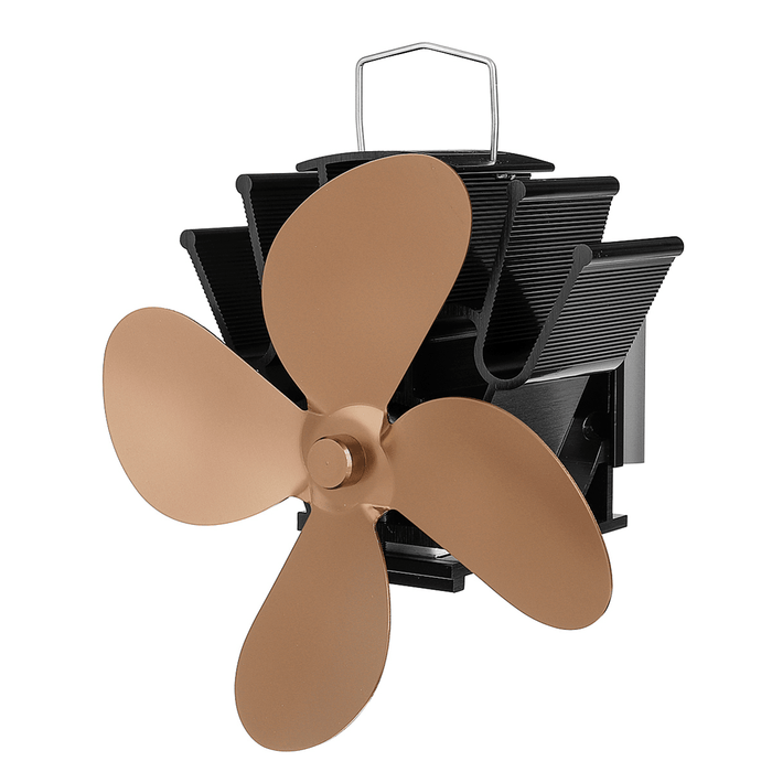 7 Inch 4 Blades Stove Fan Wall-Mounted Bundled Fireplace Fire Heat Powered Circulating Ecofan