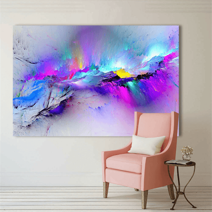 Abstract Clouds Colorful Canvas Painting - Modern Wall Art for Living Room Home Decor
