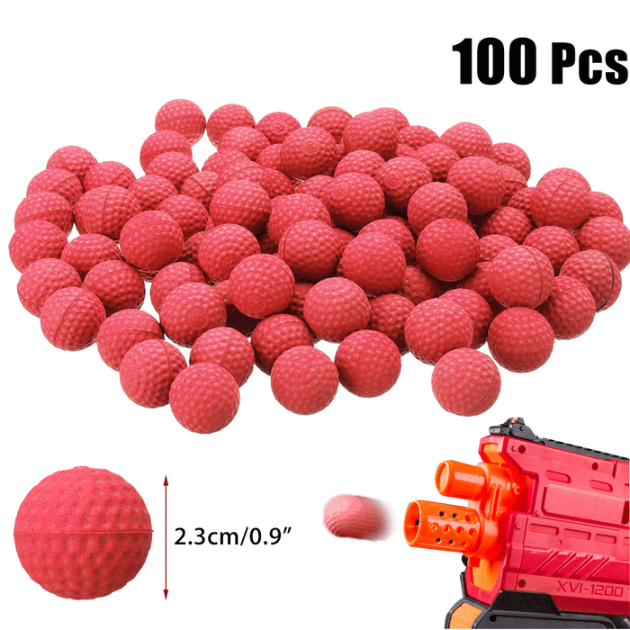 100Pcs 2.3Cm PU Buoyancy Rounds Bullet Balls Kids Toy Ball for Hunting Garden