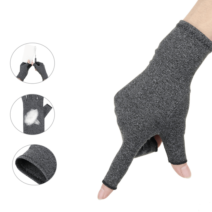 Anti Slip Compression Arthritis Gloves for Arthritis Pain Relief Rheumatoid Osteoarthritis and Carpal Tunnel Fingerless Gloves for Typing and Daily Work