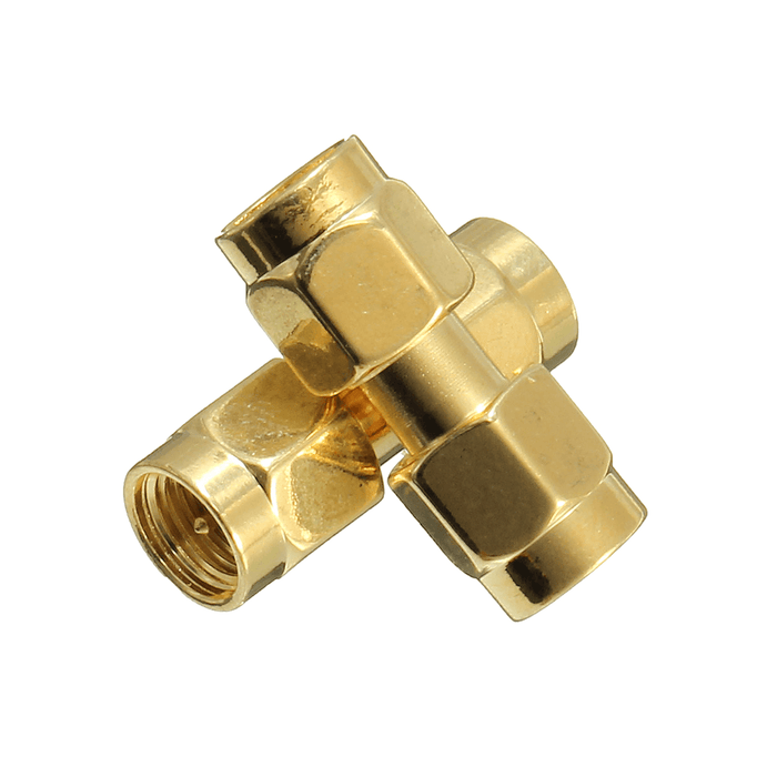 Excellway® CA01 2Pcs Copper SMA Male to SMA Male Plug RF Coaxial Adapter Connector