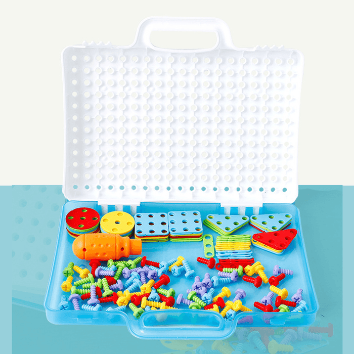 Children Fun Electric Drill Puzzle Toys Disassemble Screw Nut Assembly Comb