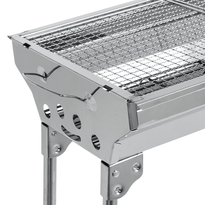 3-5 People Folding BBQ Grills Stainless Steel Charcoal Barbecue Stove Camping Picnic Patio