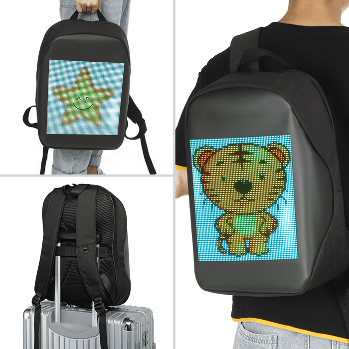 25*25Cm Wifi Connection Intelligent Technology Luminous Backpack Electronic Screen LED TPU Large Capacity Backpack