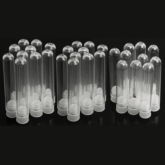 10Pcs Plastic Clear Laboratory Test Tubes Vial Sample Containers with Lid Caps