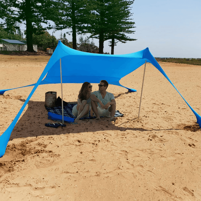 210X210X160Cm Family Beach Sunshade Lightweight Anti-Uv Sun Shade Tent with Sandbag Anchors for Parks & Outdoor Camping