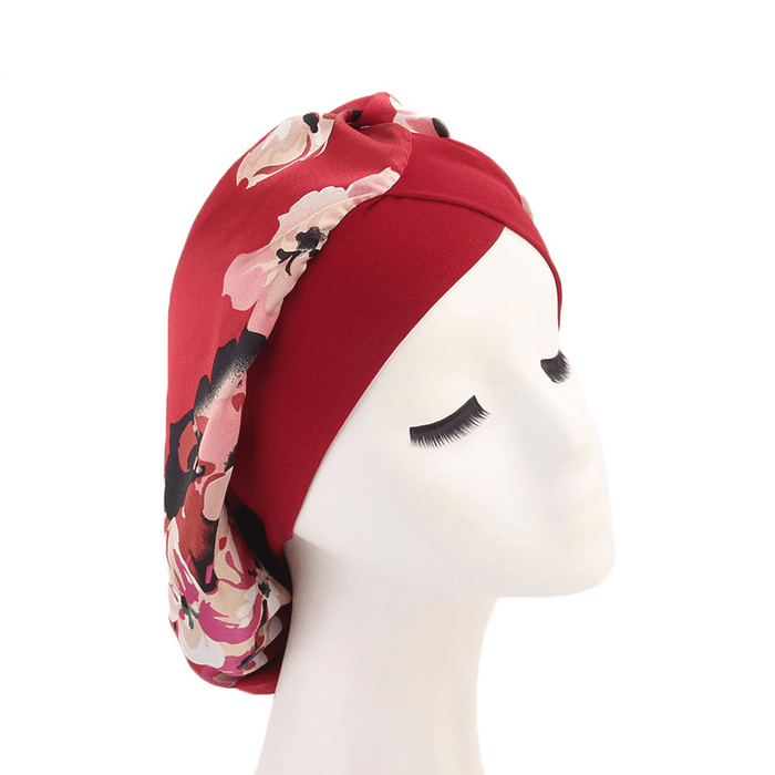 Adults Nightcap Wide-Brimmed Floral Men Women Sleeping Cap for Spring Autumn Winter