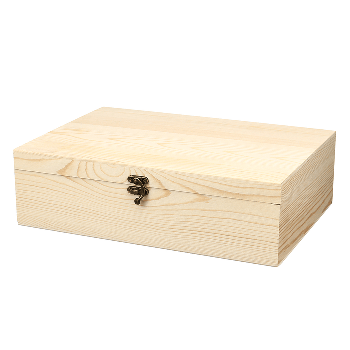 Wooden Vintage Treasure Chest Wood Jewelry Storage Box Case Organiser Ring