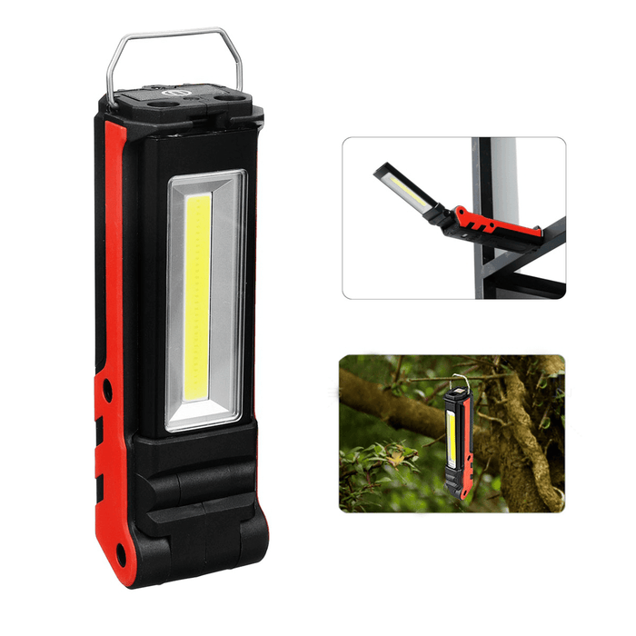 2LED+COB 400LM LED Work Light USB Rechargeable Foldable 270° Adjustable Flashlight Car Maintenance Light Camping Travel