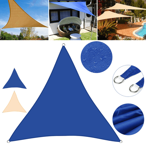 138/197Inch Triangular Patio Awning Oxford Cloth Uv-Proof Sunshade Cover Multifunction Camping Picnic Mat