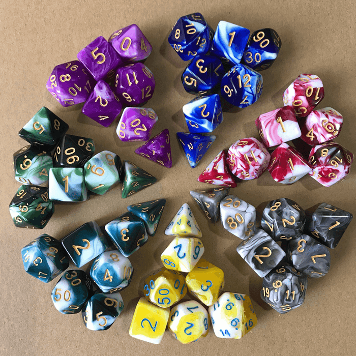 7Pcs Polyhedral Dices TRPG Game Dungeons and Dragons Dices with Storage Bag