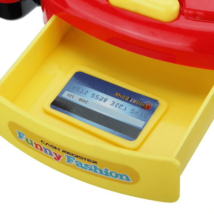 Children Emulational Supermarket Cash Register Toy Checkout Scanner Weighing Platform+Coins Pretend Play with Sound＆Light Interest Development Gifts