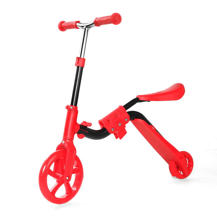2 in 1 2 Wheels Kids Scooter Adjustable Seat Junior Walker Baby Balance Bike Toddler Bicycle for Balance Sports Training for 2-6 Years Old