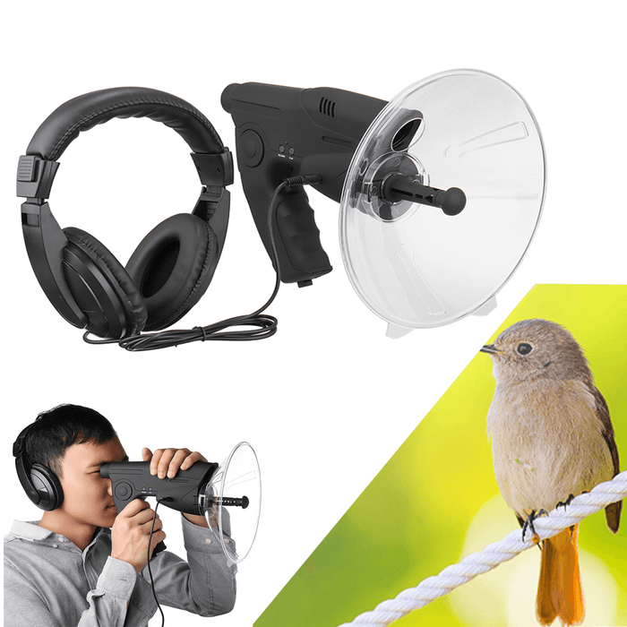 Parabolic Microphone Monocular X8 Ear Long Range Birds Listening Telescope 200M