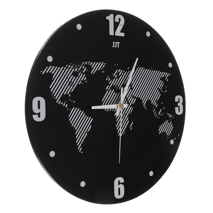 World Map Wall Clock Modern Travel around Density Fibreboard Record Home Kitchen