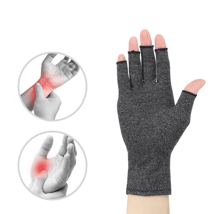 Anti Slip Compression Arthritis Gloves for Arthritis Pain Relief Rheumatoid Osteoarthritis and Carpal Tunnel Fingerless Gloves for Typing and Daily Work