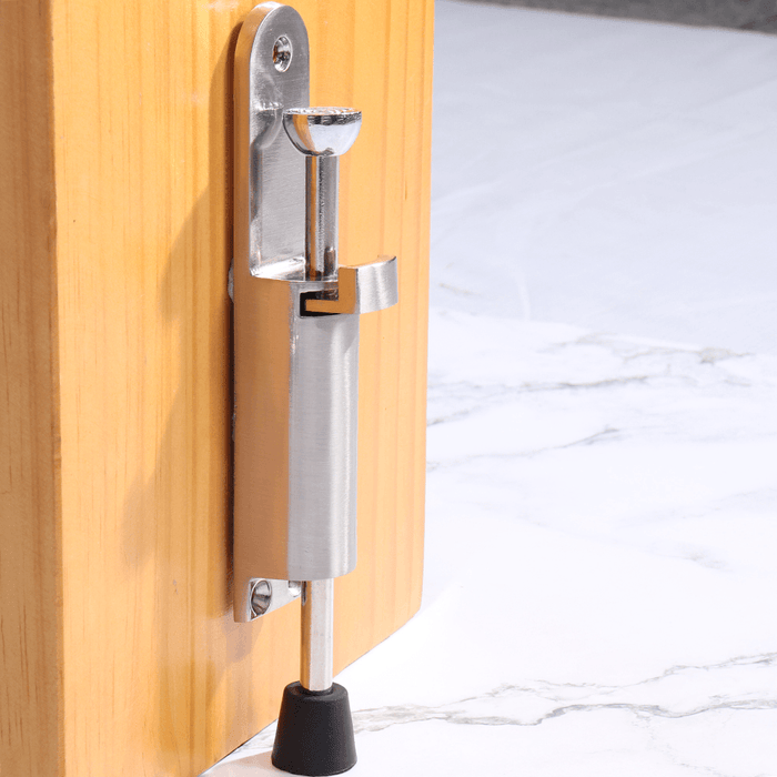 Solid Heavy Duty Zinc Alloy Extended Magnetic Door Stopper Hidden Foot Pedal Floor Mount Door Catch Free Punching Door Holder