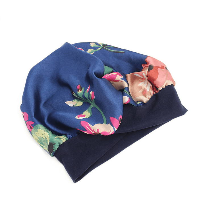 Adults Nightcap Wide-Brimmed Floral Men Women Sleeping Cap for Spring Autumn Winter