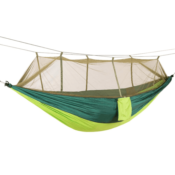 1-2 Person Camping Hammock with Mosquito Net Hanging Bed Sleeping Swing for Outdoor Hiking Travel Garden Patio