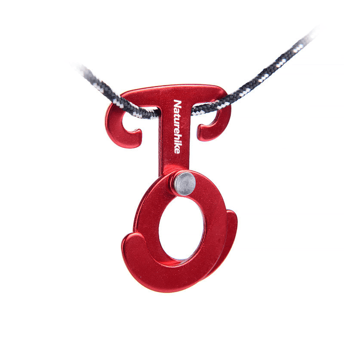 Naturehike NH15A006-K 4Pcs Aluminum Hanging Hook T Shape Folding Clasp Buckle Tent Rope Accessories