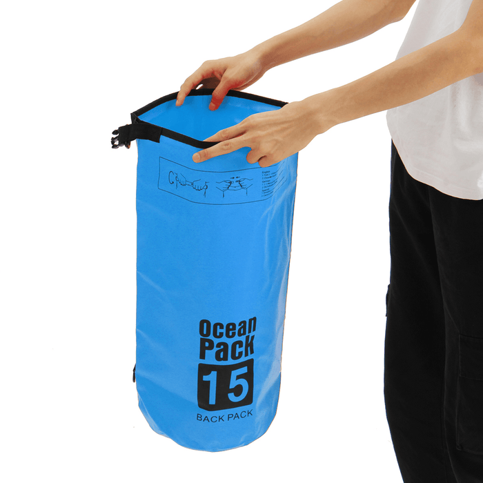 Ipree® 6 Sizes Dry Sack Bag 2/5/10/15/20/30L Waterproof Dry Bag Sack for Kayak Canoeing Outdoor Camping Pouch Pack Storage Bags Blue