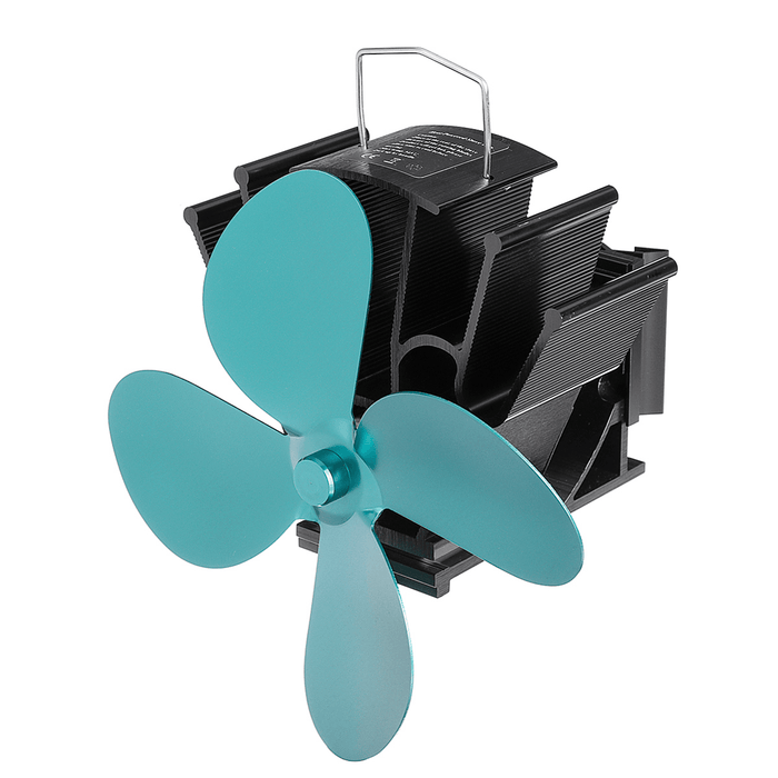 7 Inch 4 Blades Stove Fan Wall-Mounted Bundled Fireplace Fire Heat Powered Circulating Ecofan