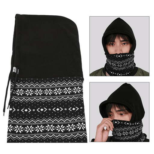 Unisex Neck Hood Fleece Hat Winter Warm Balaclava Helmet Windproof Neck Gaiter Face Mask Head Scarf