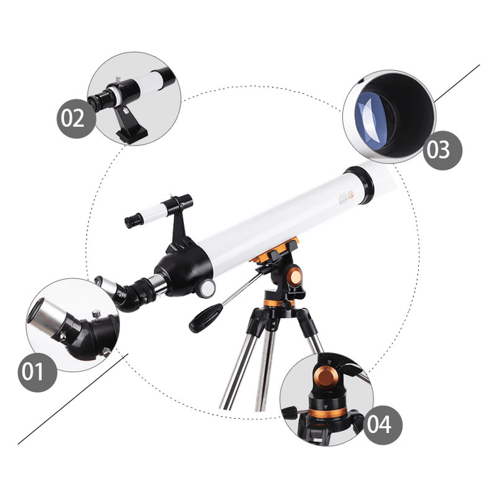 LUXUN 210X Astronomical Telescope High Magnification HD Stargazing Large-Diameter Telescope Children'S Adult Gifts with Storage Bag