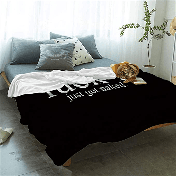 Funny Quotes Printing Plush Fleece Blanket Adult Fashion Quilts Office Warm