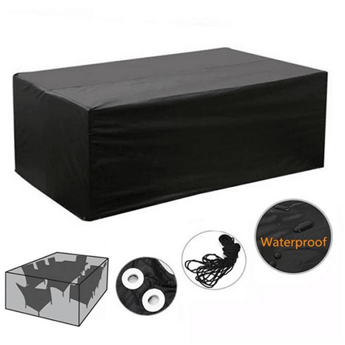 Patio Protective Furniture Cover Black Rectangular Extra Large Waterproof Dustproof Folding Cover