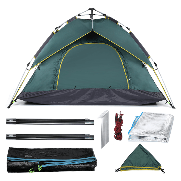 3-4 Person Camping Tent Instant Automatic Double Layer Waterproof Sunshade Canopy Outdoor Travel Beach