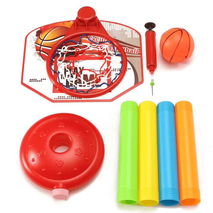 4-Gears Height Children 'S Outdoor / Indoor Liftable Basketball Stand Set with Basketball + Pump Home Fitness Kids Toys