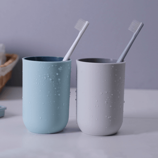 A374 2PCS Household Bathroom Plastic Gargel Cup Water Cups Washing Tooth Mug Bathroom Set