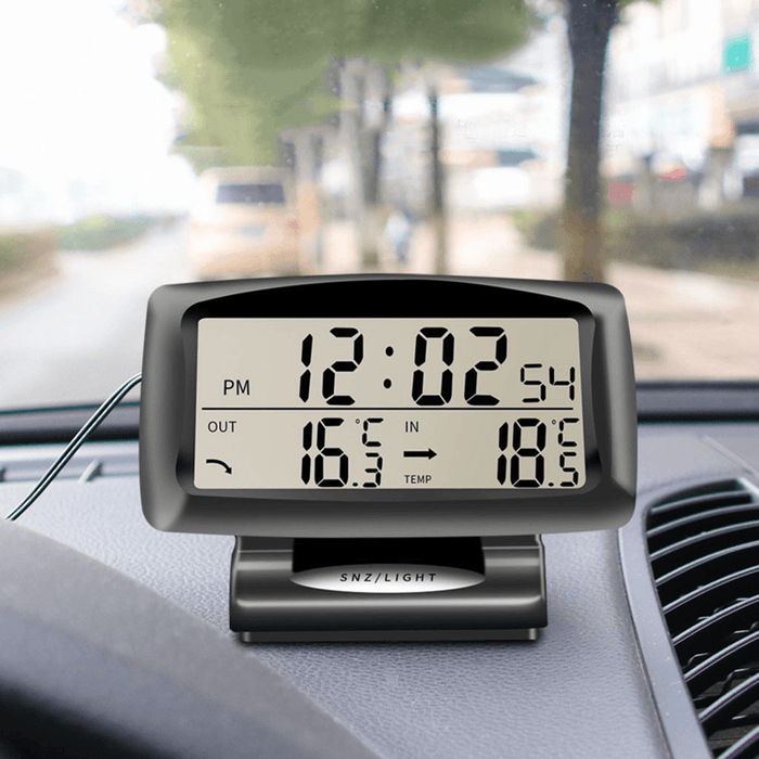 Portable 2 in 1 Car Auto Thermometer Clock Calendar LCD Display Screen with LCD Digital Display