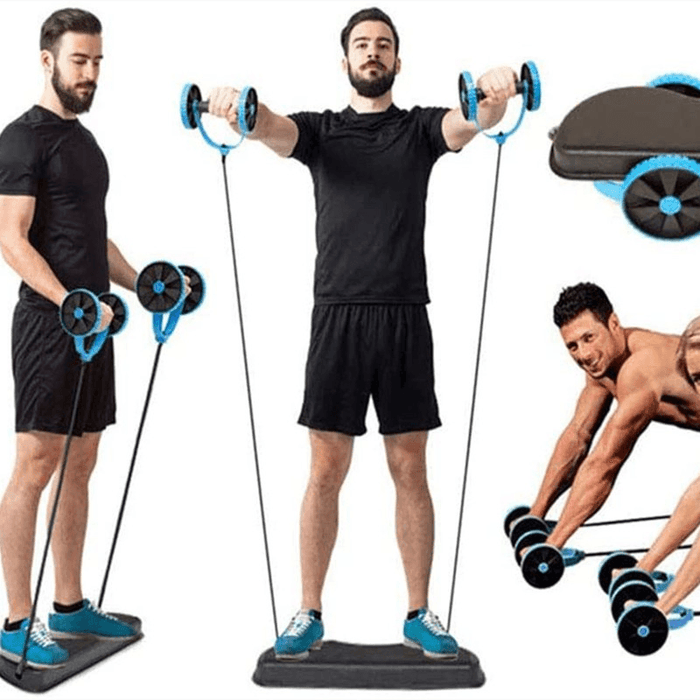 Multifunctional Home Abdominal Wheel Roller W/ Resistance Bands Muscle Training Workout Tools