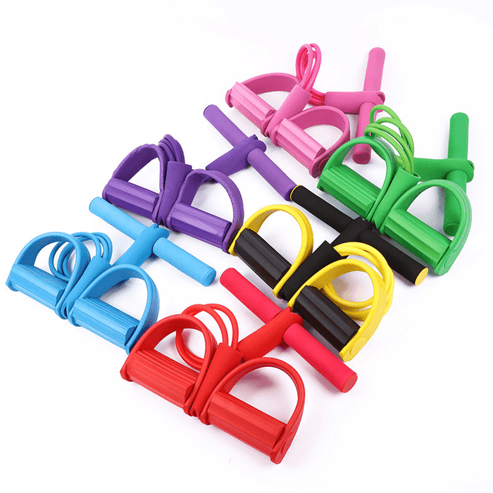 Sit-Up Pull Rope Resistance Loop Exercise Tools Bands with Handles Elastic Rubber Puller Fitness Equipment for Home Working Out Stretching