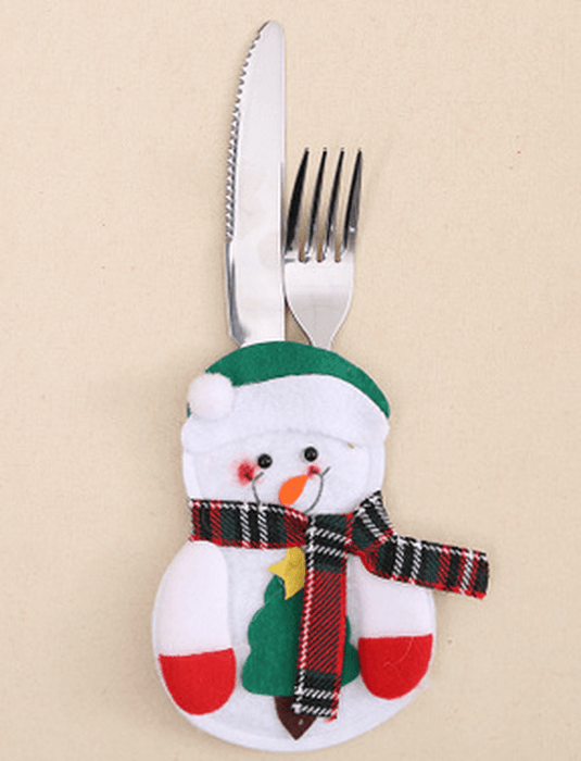 6PCS Christmas Santa Claus Tableware Holder Pocket Xmas Dinner Cutlery Bag Decor