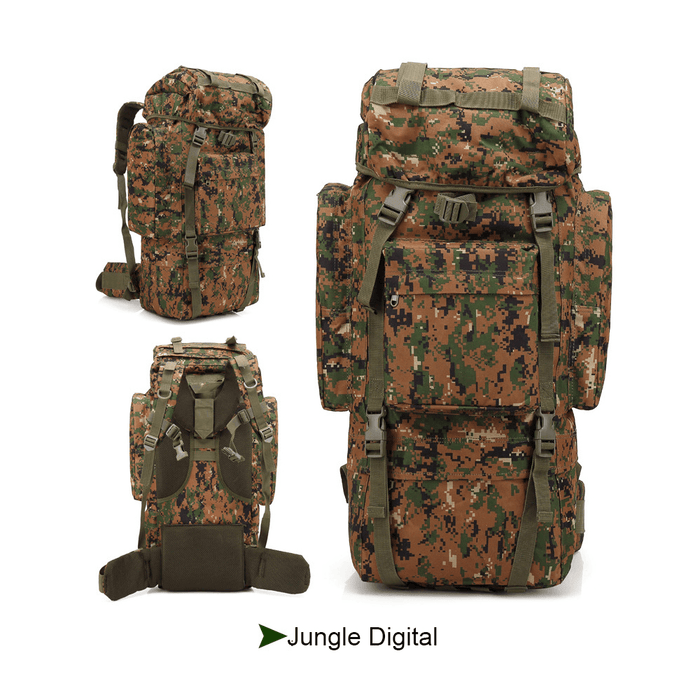 65L Outdoor Tactical Molle Backpack Rucksack Waterproof 900D Nylon Shoulder Bag Camping Hiking Trekking