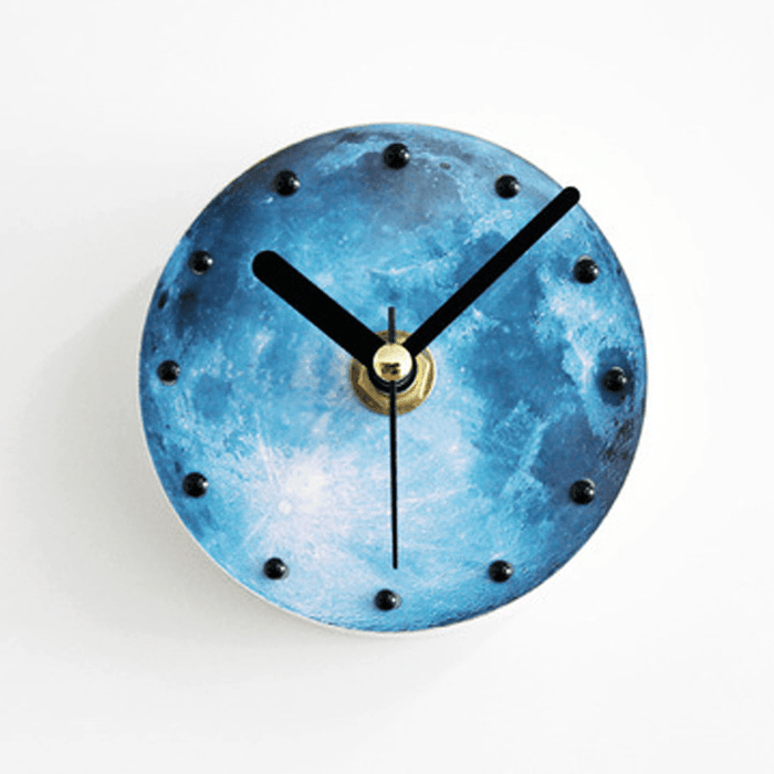 Fashionable Creative Universe Planet Moon Pattern Fridge Magnet Clock Waterproof Sucker Moon Refrigerator Wall Clock Moon Refrigerator Fashionable Creative Universe Planet Moon Wall Clock Home Decor