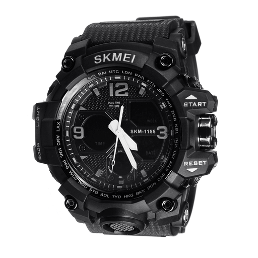 SKMIE 1155B Brand Waterproof EL Light Men Sport S Shock Watch Dual Display Analog Digital LED Electronic Quartz-Watches Bike Watch