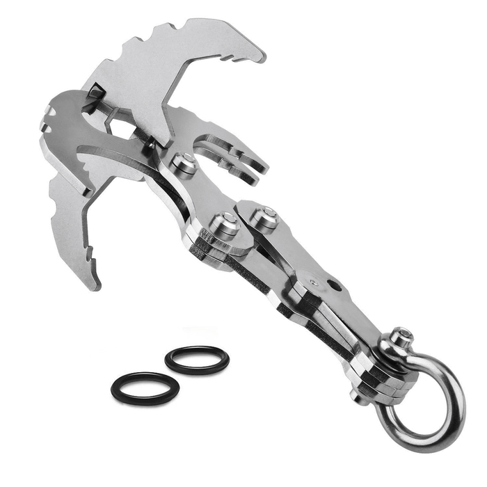 Folding Gravity Grappling Hook Outdoor Climbing Claw Clasp Survival Carabiner Tool Set