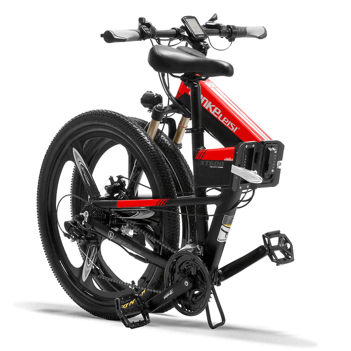 LANKELEISI XT600 10.4Ah 48V 400W 26Inch Folding Moped Electric Bike 100Km Mileage Max Load 120Kg with EU Plug Electric Bicycle