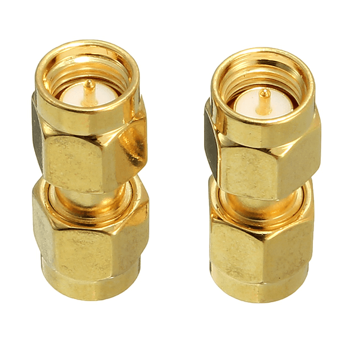 Excellway® CA01 2Pcs Copper SMA Male to SMA Male Plug RF Coaxial Adapter Connector