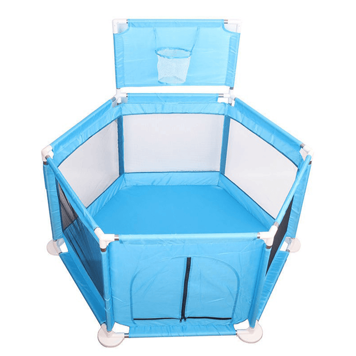 2 in 1 6-Sided Baby Playpen with Ball Frame Toddler Children Play Yardsfor Children under 36 Months Tent Basketball Court Gifts