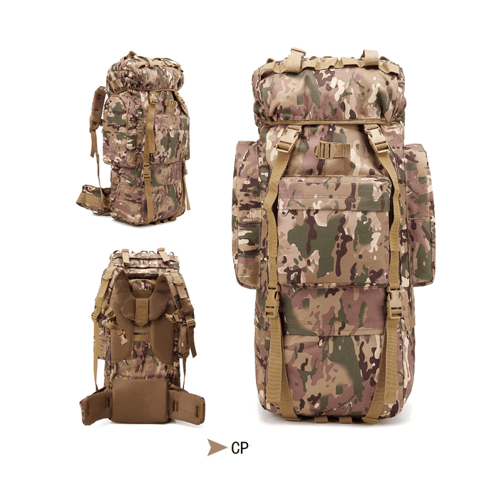 65L Outdoor Tactical Molle Backpack Rucksack Waterproof 900D Nylon Shoulder Bag Camping Hiking Trekking