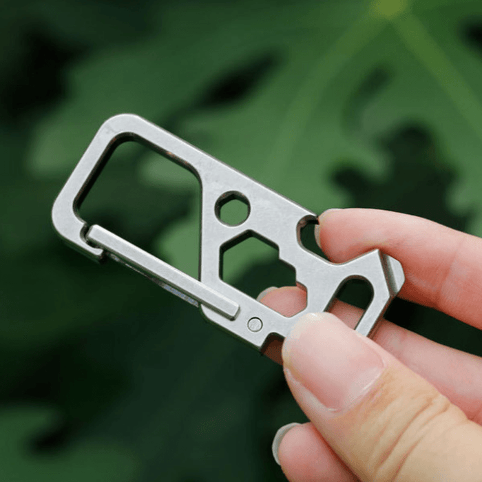 5 in 1 Multifunctional EDC Carabiner Wrench Bottle Opener Hang Buckle Hiking Outdoor Survival Tools