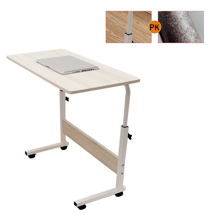 80Cm/60Cmx40Cm Movable Rolling Laptop Desk Table Adjustable Height Bedside Stand